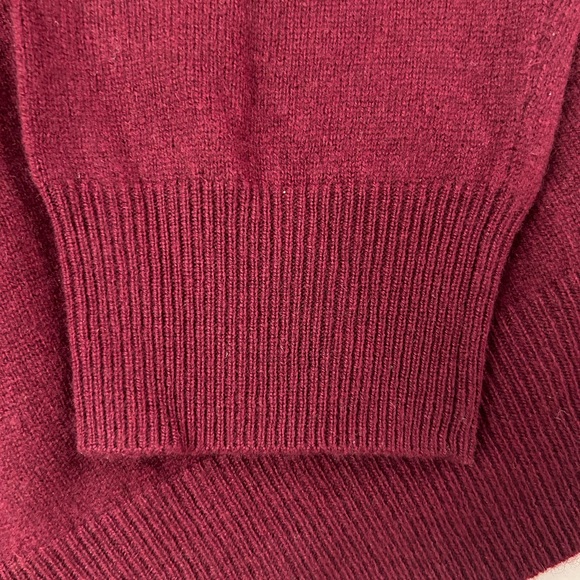 Ethan Pierce 100% 2-Ply Cashmere Sweater Mens V-Neck Burgundy Pullover X-Large - Picture 3 of 3